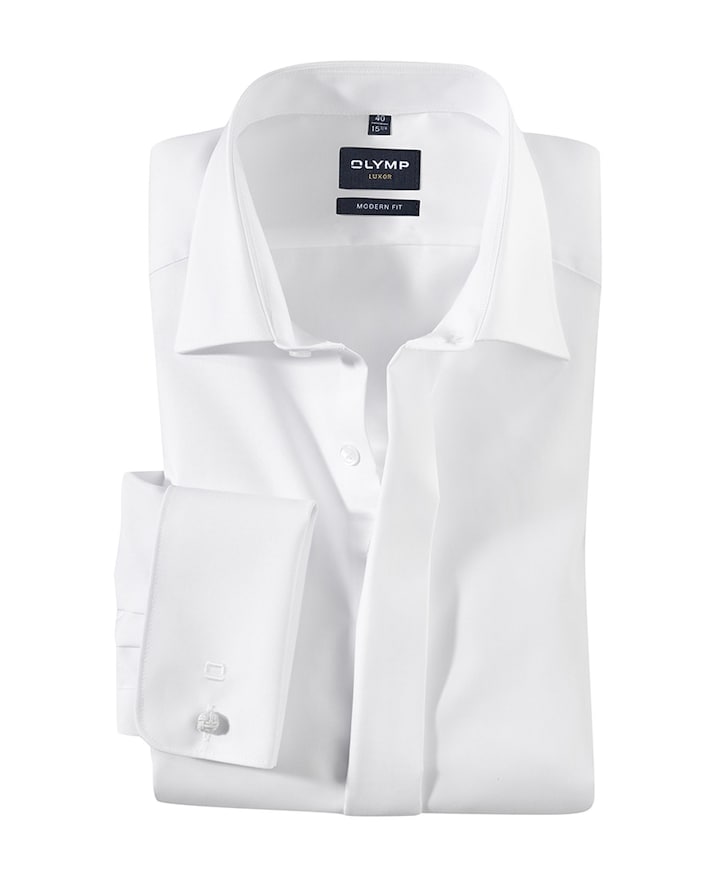 Heren smoking overhemd wit