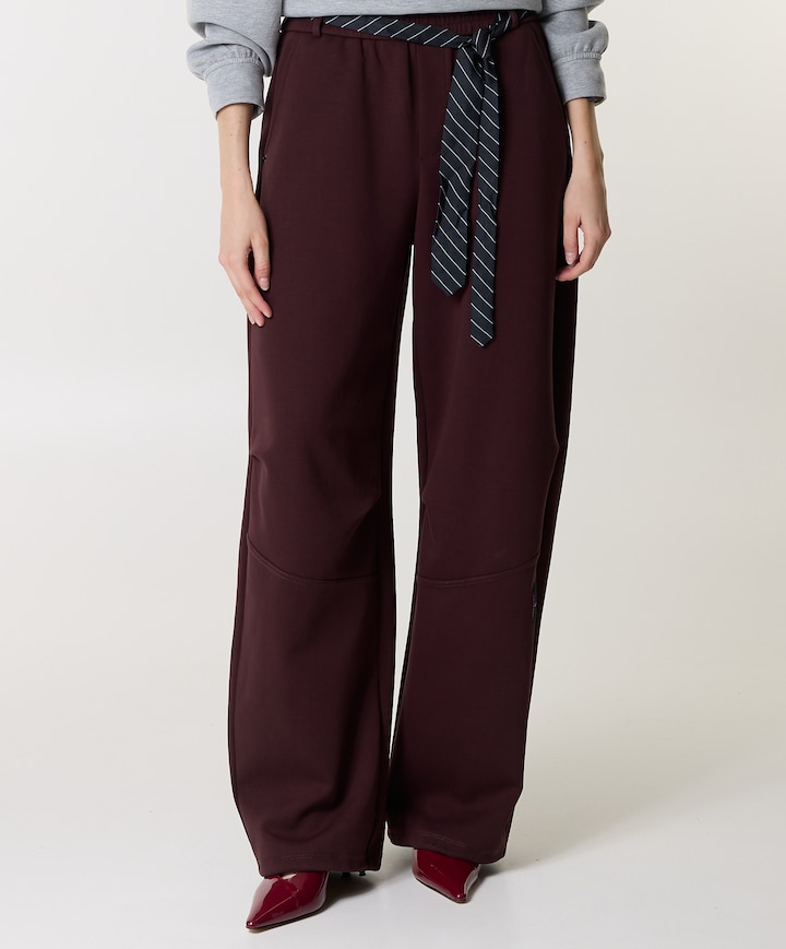 Maxi Split Tie Tall dames broek bordeaux