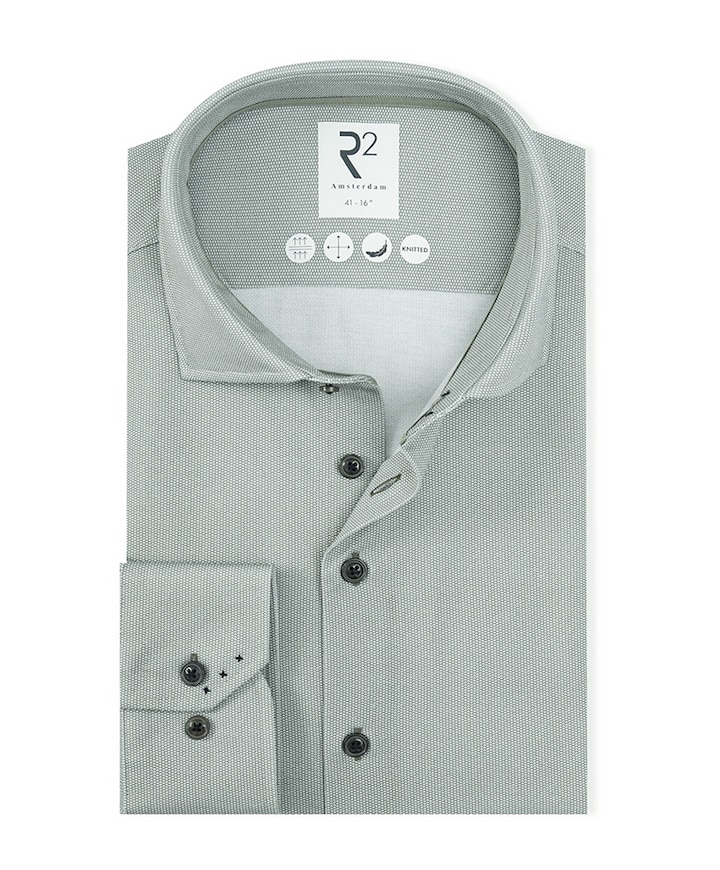 Heren overhemd extra lange mouw groen