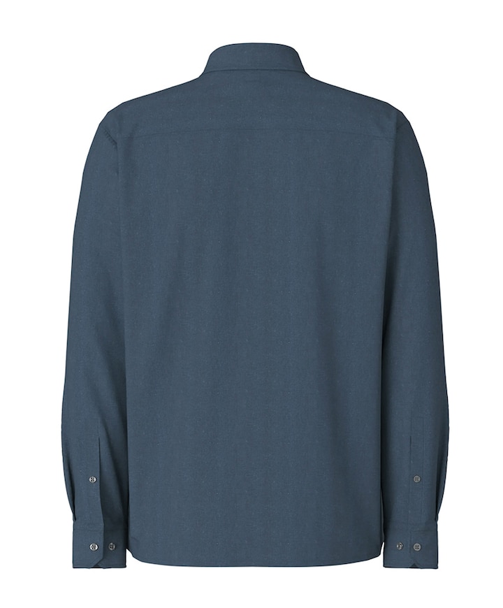 Heren overhemd lange mouw blauw