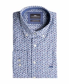 Heren overhemd lange mouw blauw