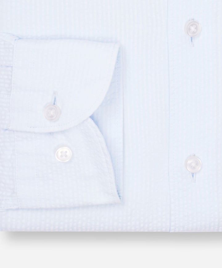 Heren overhemd lange mouw blauw
