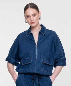 Dames blouse blauw