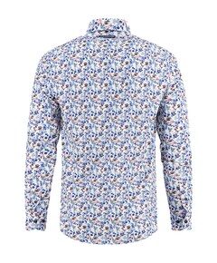 Heren overhemd lange mouw blauw