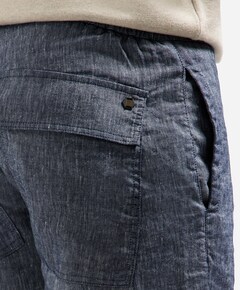 Short Chino With Linen heren korte broek blauw