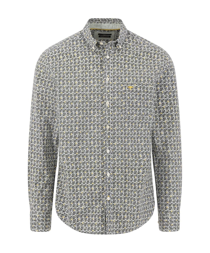 Heren overhemd lange mouw beige