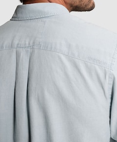 Heren overhemd lange mouw blauw