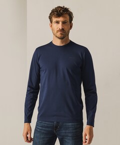 Heren longsleeve blauw