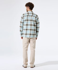 Heren overhemd lange mouw groen