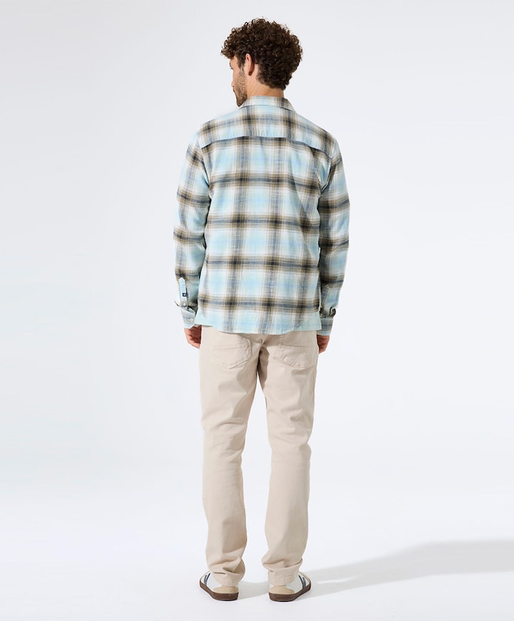 Heren overhemd lange mouw groen