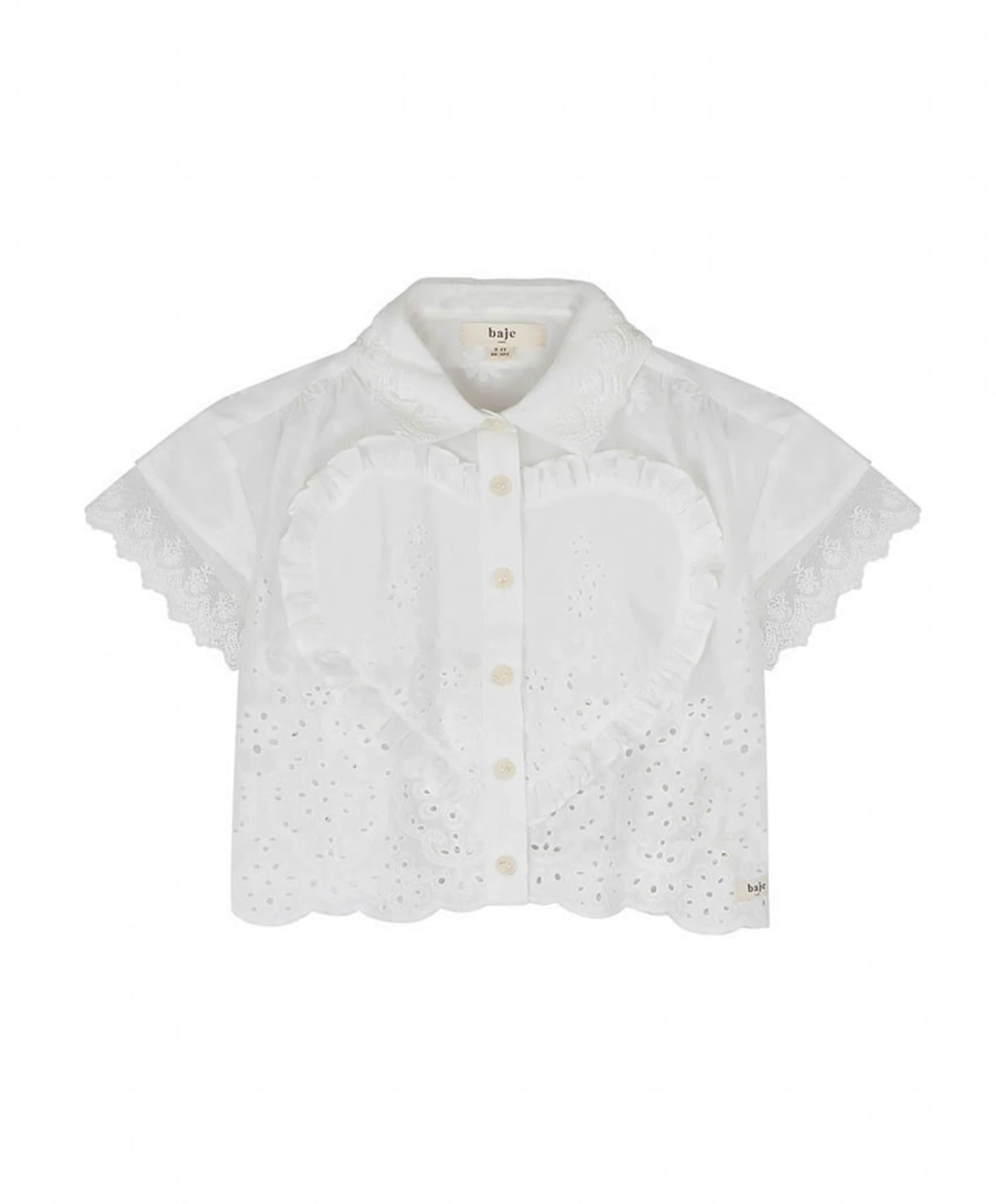 Meisjes blouse korte mouw wit