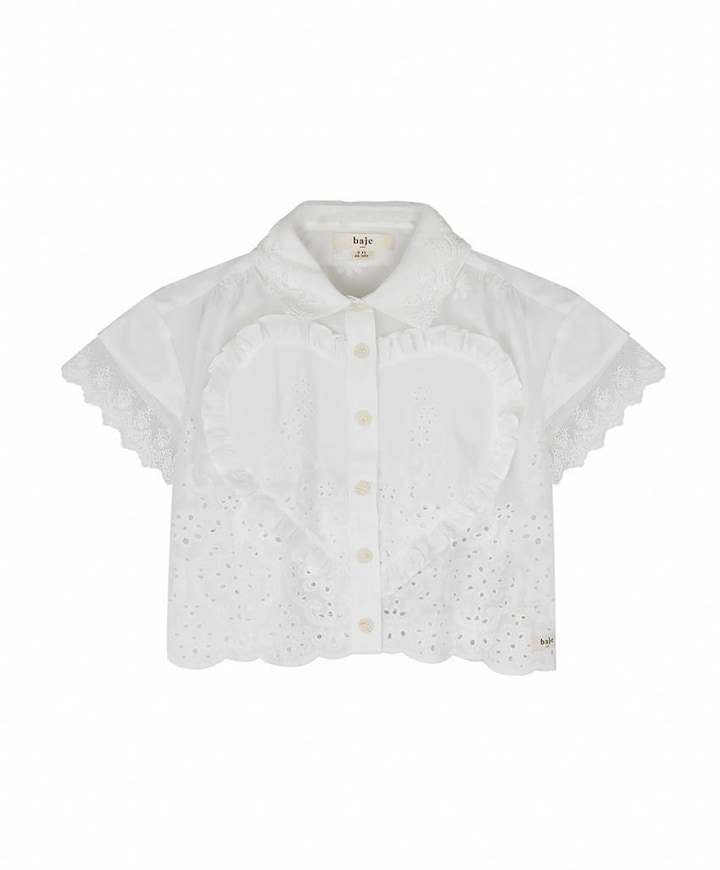 Meisjes blouse korte mouw wit