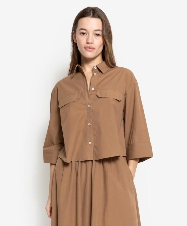 Dames blouse beige