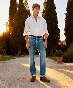 Heren overhemd lange mouw wit