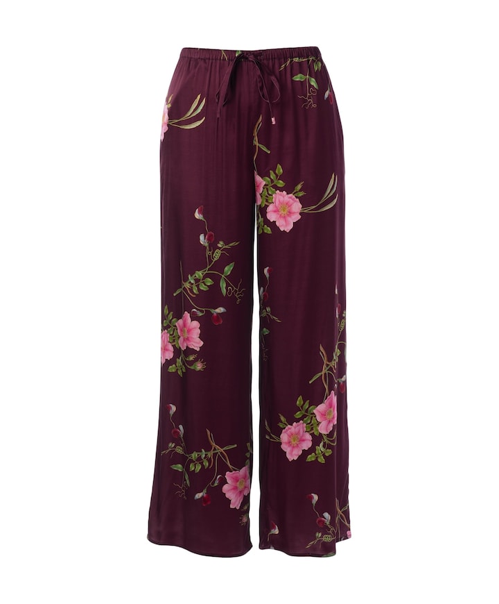 Dames pyjamabroek bordeaux