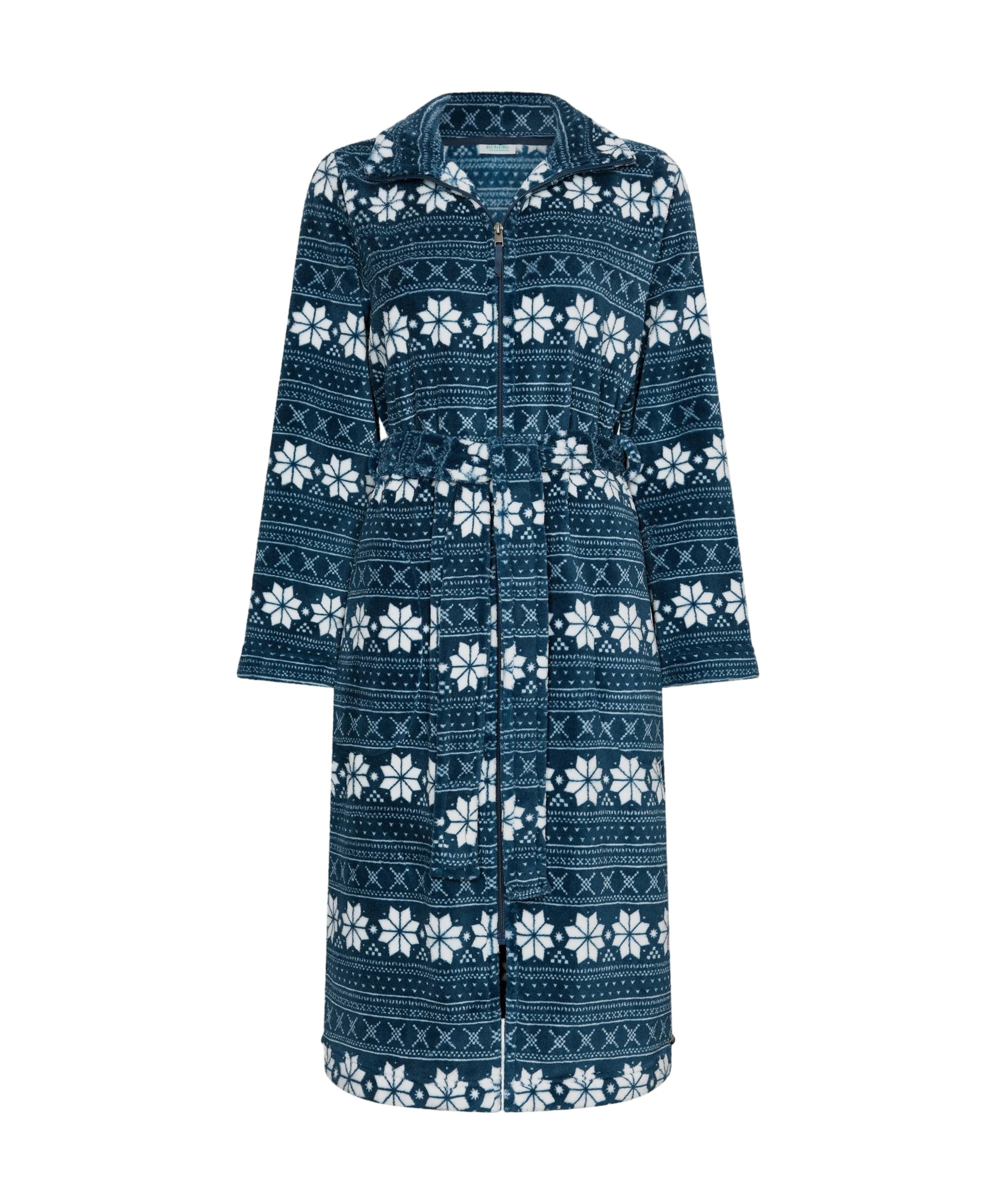 Dames ochtendjas blauw