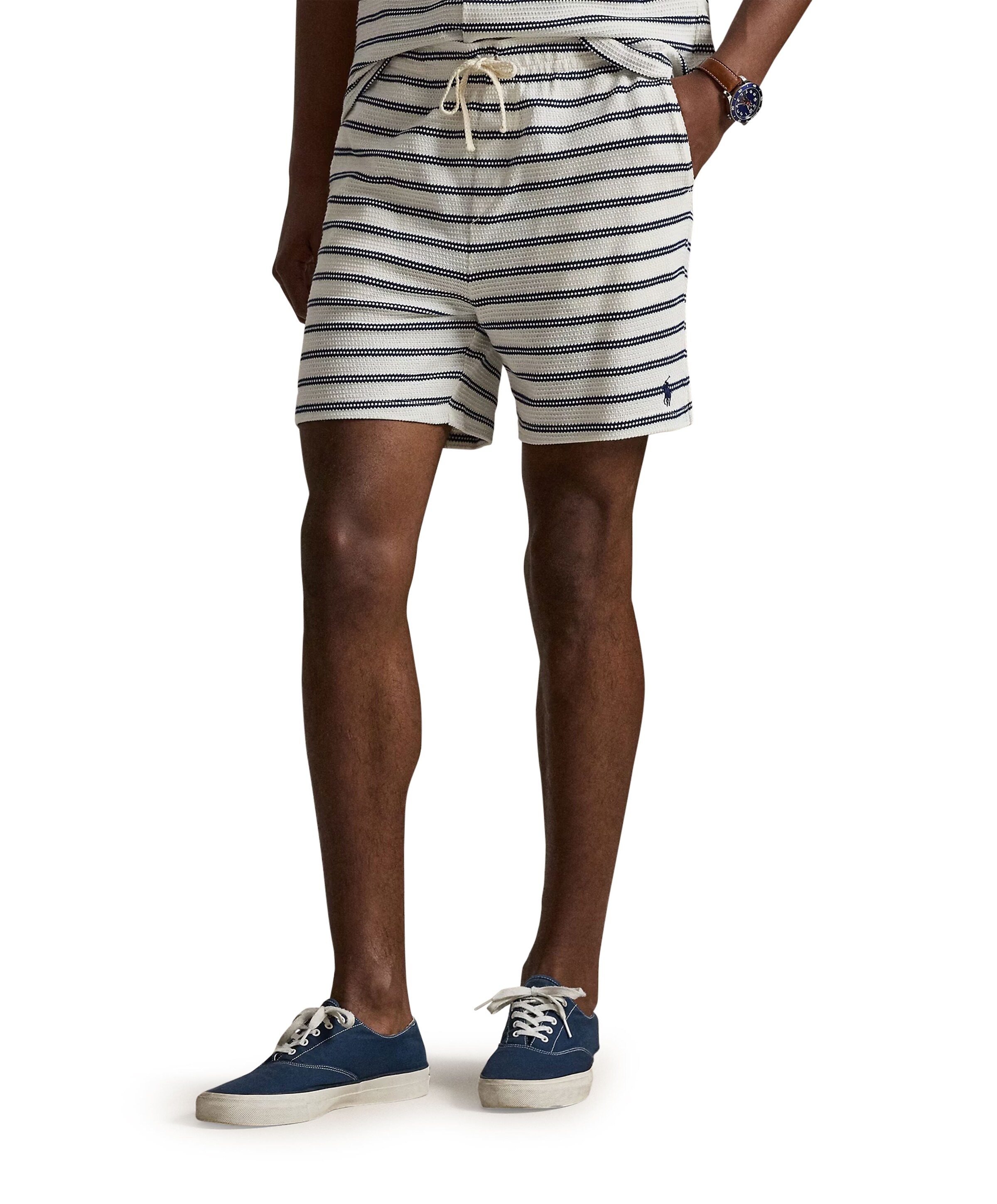 Knit heren korte broek ecru