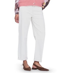 Jeans balloon linen mix dames jeans ecru