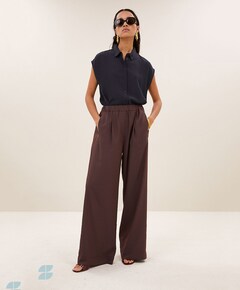 celin tan stripe dames broek bruin