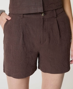 ONLSIESTA HW LINEN BL EMB PN dames korte broek bruin