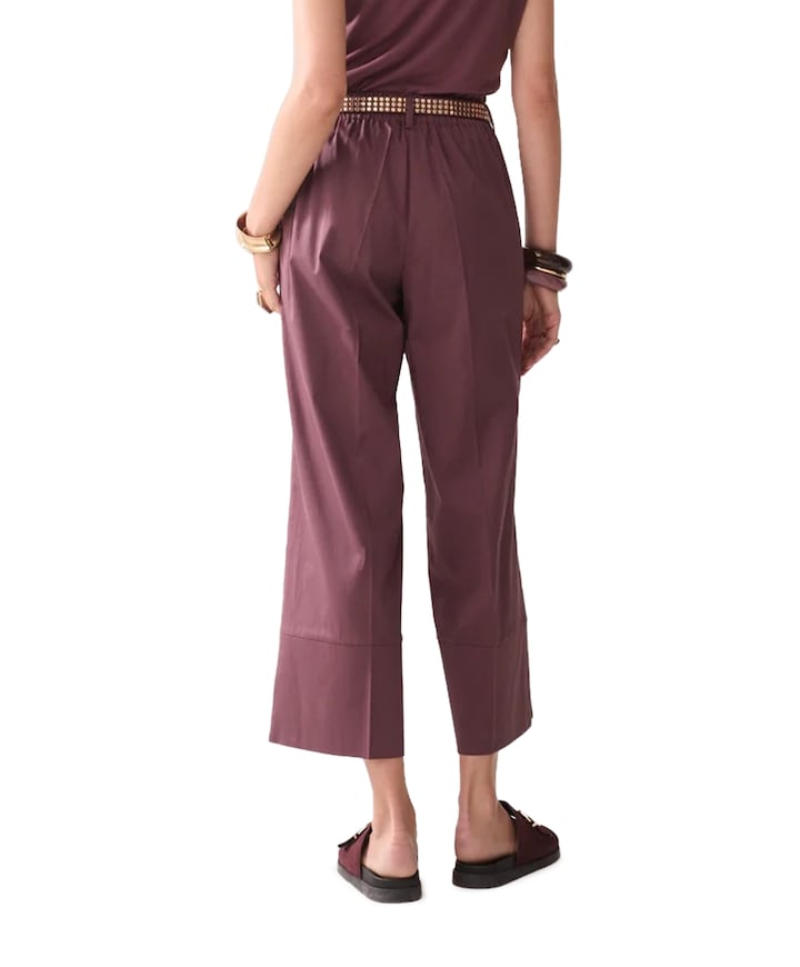 Cotton stretch dames broek bruin