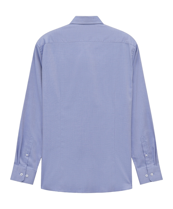 Heren overhemd lange mouw blauw
