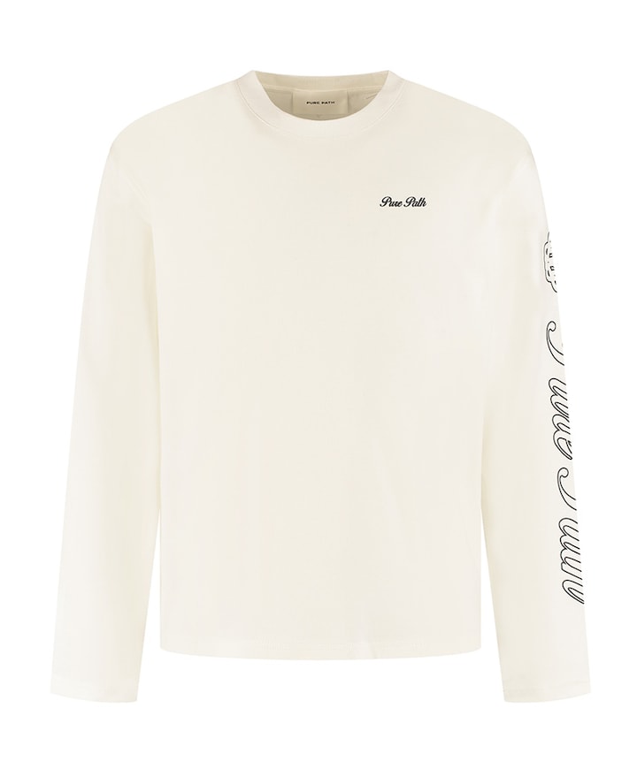 Heren longsleeve ecru