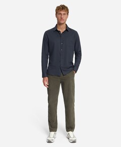 Heren overhemd lange mouw blauw