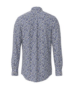 Heren overhemd lange mouw blauw