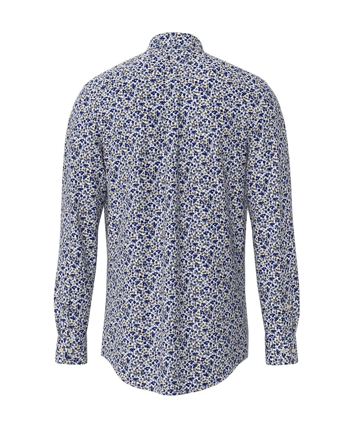 Heren overhemd lange mouw blauw