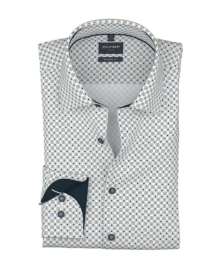 Heren overhemd extra lange mouw wit