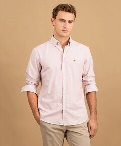 Heren overhemd lange mouw roze