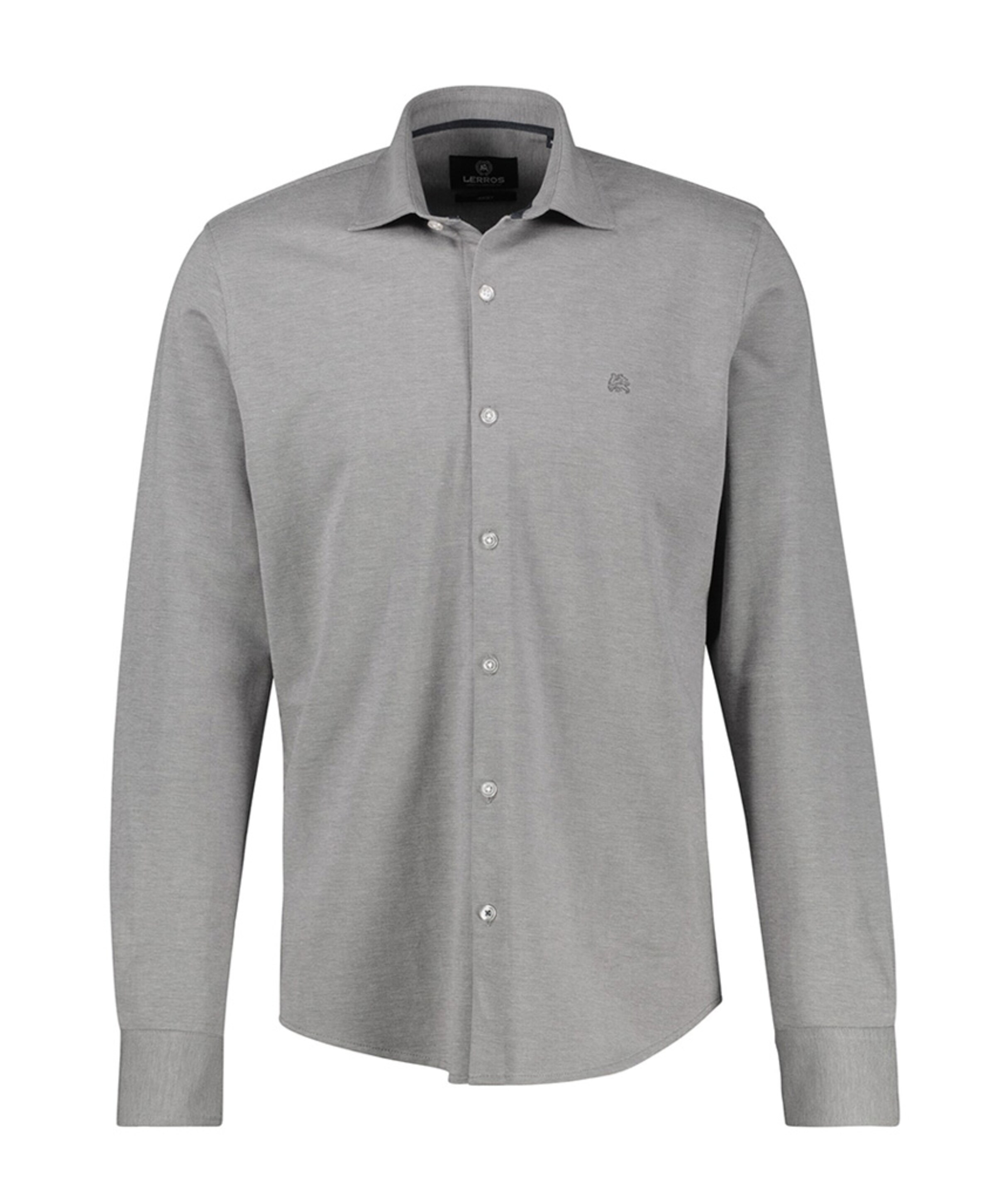 Heren overhemd lange mouw grijs