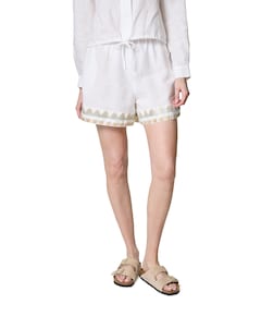 papyrus elastic waistband dames korte broek wit