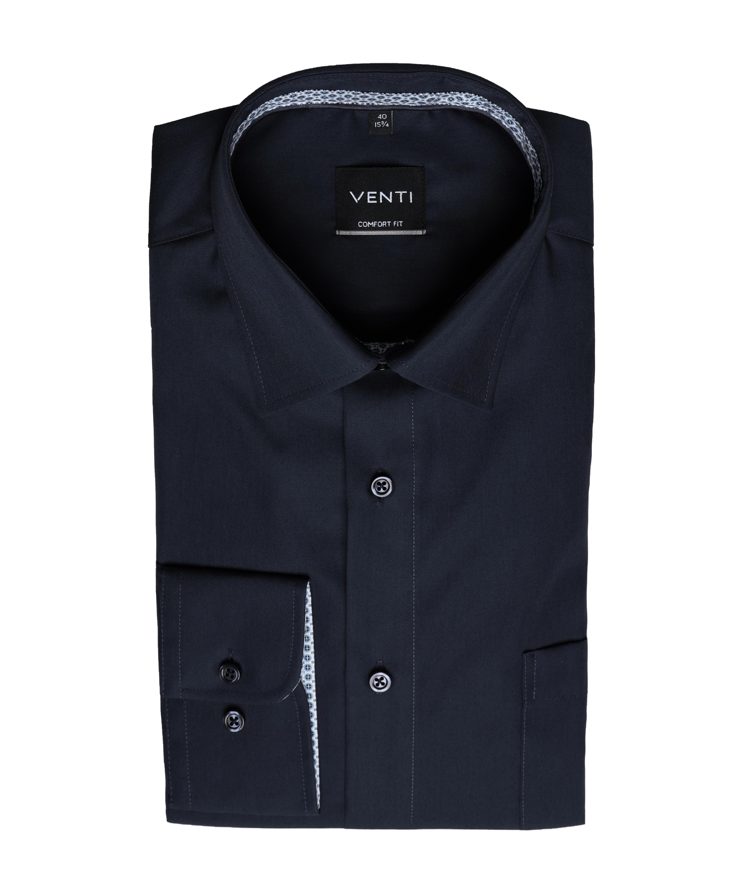 Heren overhemd lange mouw blauw