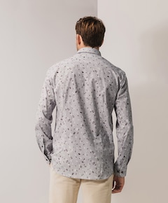 Heren overhemd lange mouw grijs