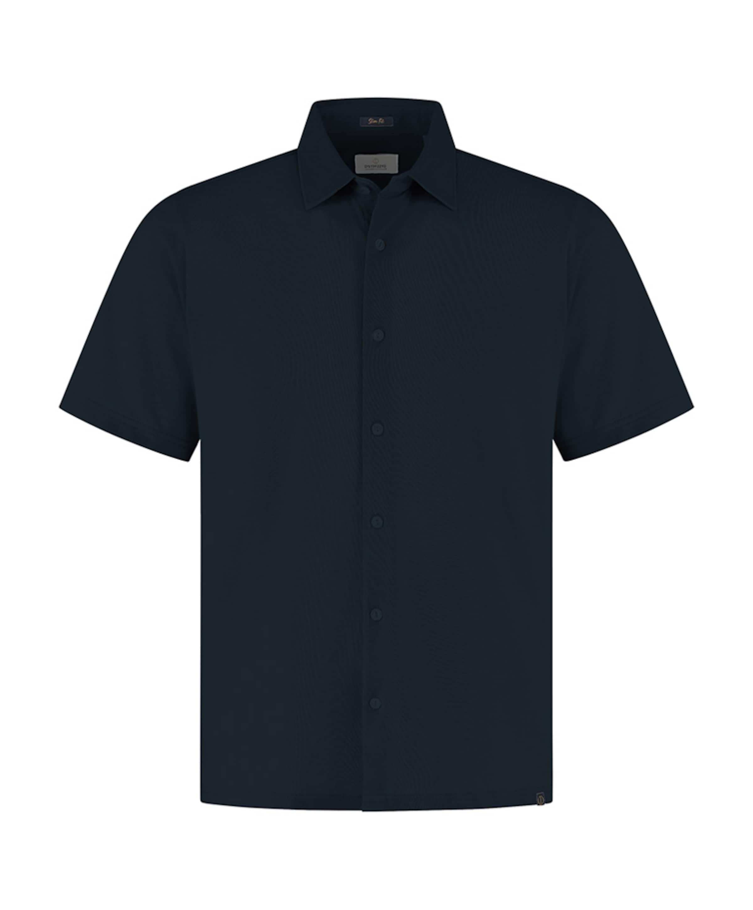 Heren overhemd korte mouw blauw