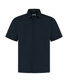 Heren overhemd korte mouw blauw