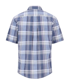 Heren overhemd korte mouw blauw