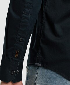 Heren overhemd lange mouw blauw