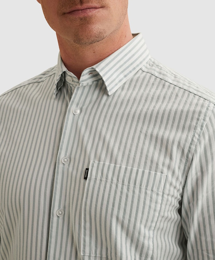 Heren overhemd lange mouw blauw