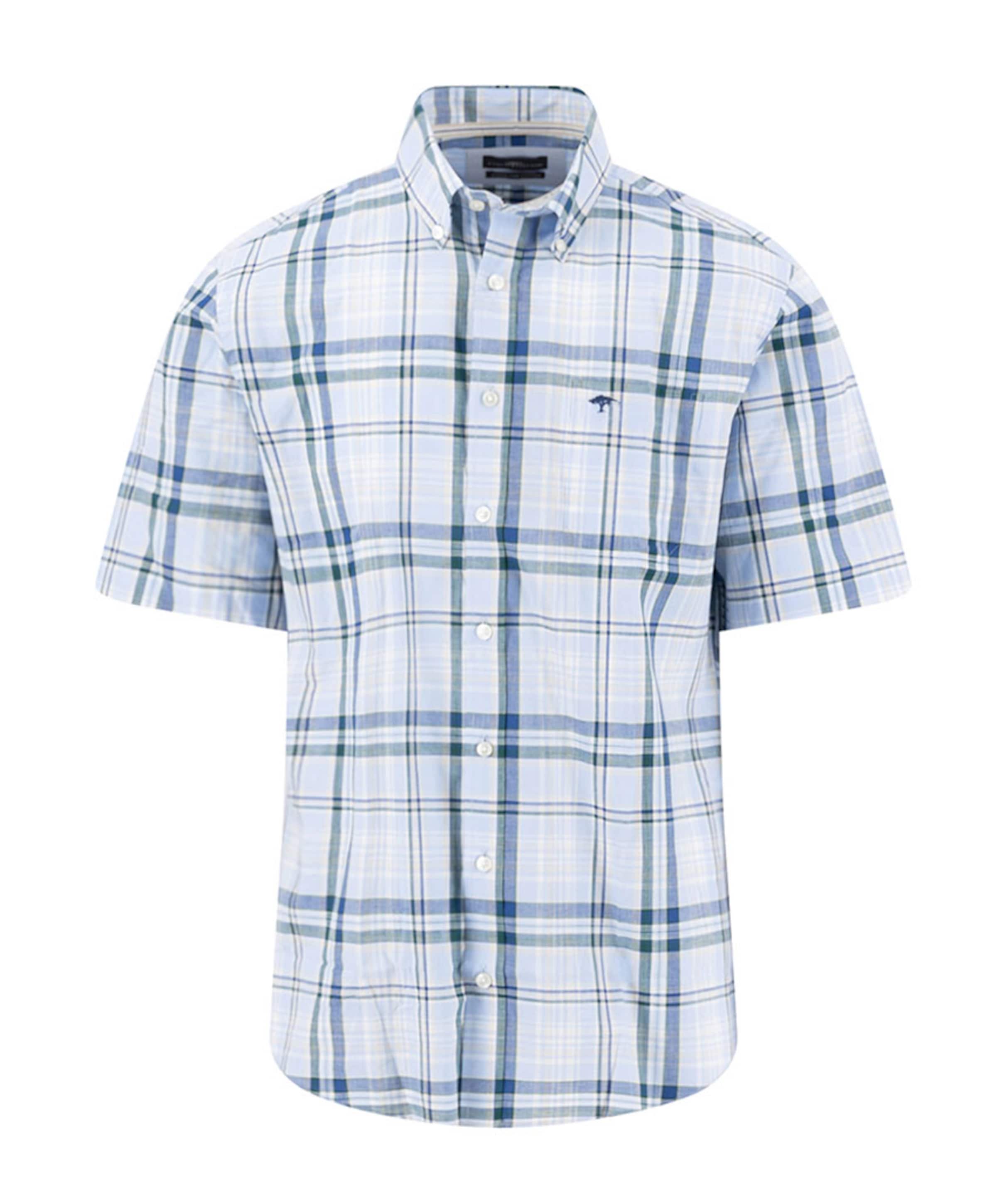 Heren overhemd korte mouw blauw