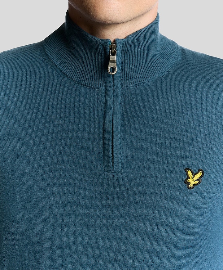 Heren trui met rits blauw