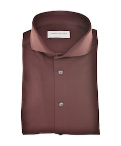 Heren overhemd lange mouw bordeaux