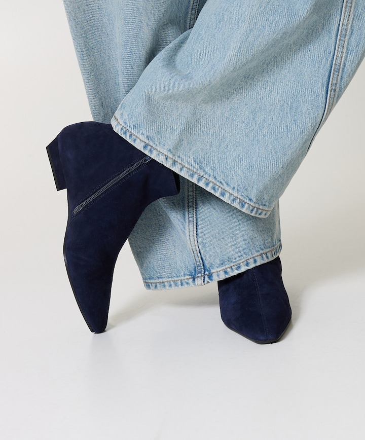 dames enkellaarzen blauw