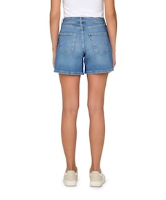 ONLGIANNA MW BELTED SHORTS AZG DNM dames korte broek blauw