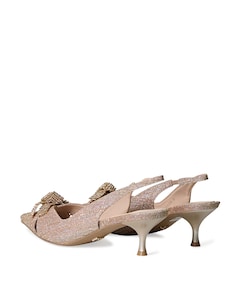 Decolte Tacco Basso Fiocco dames slingbacks goud