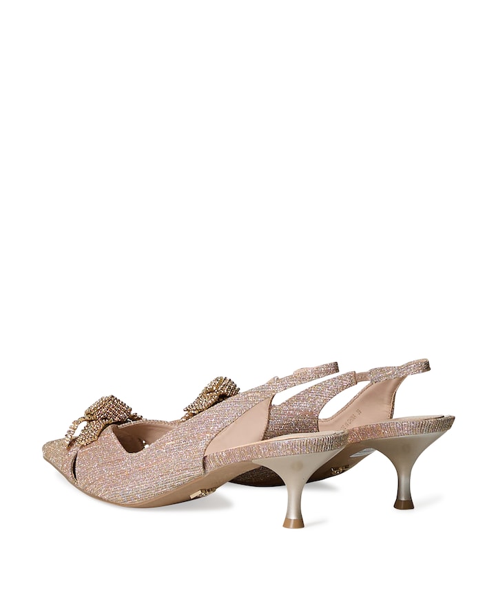 Decolte Tacco Basso Fiocco dames slingbacks goud