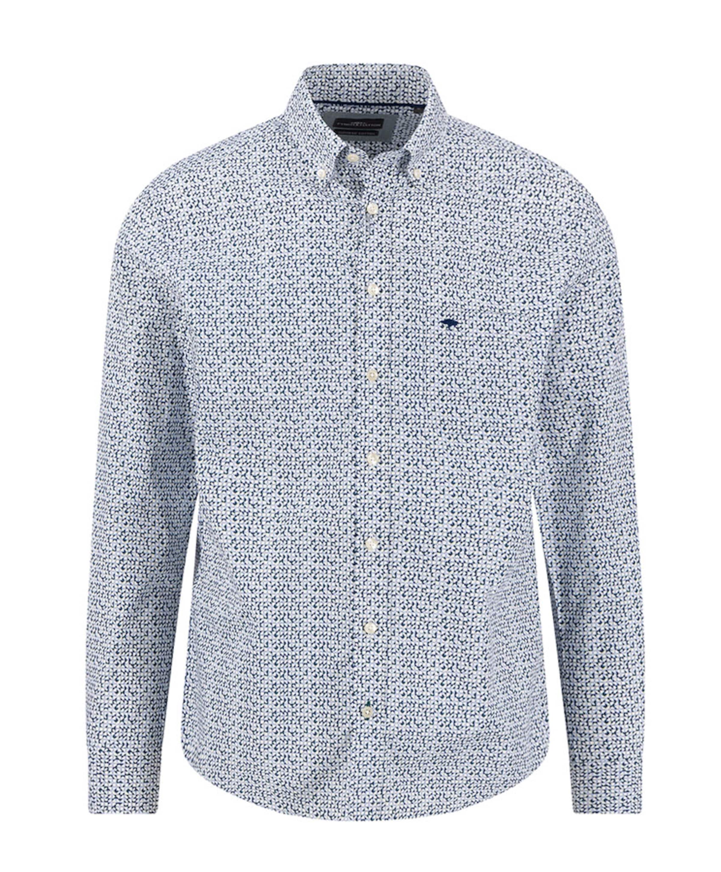 Heren overhemd lange mouw blauw