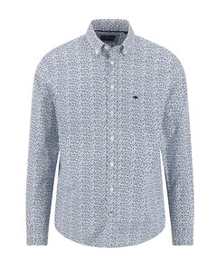 Heren overhemd lange mouw blauw